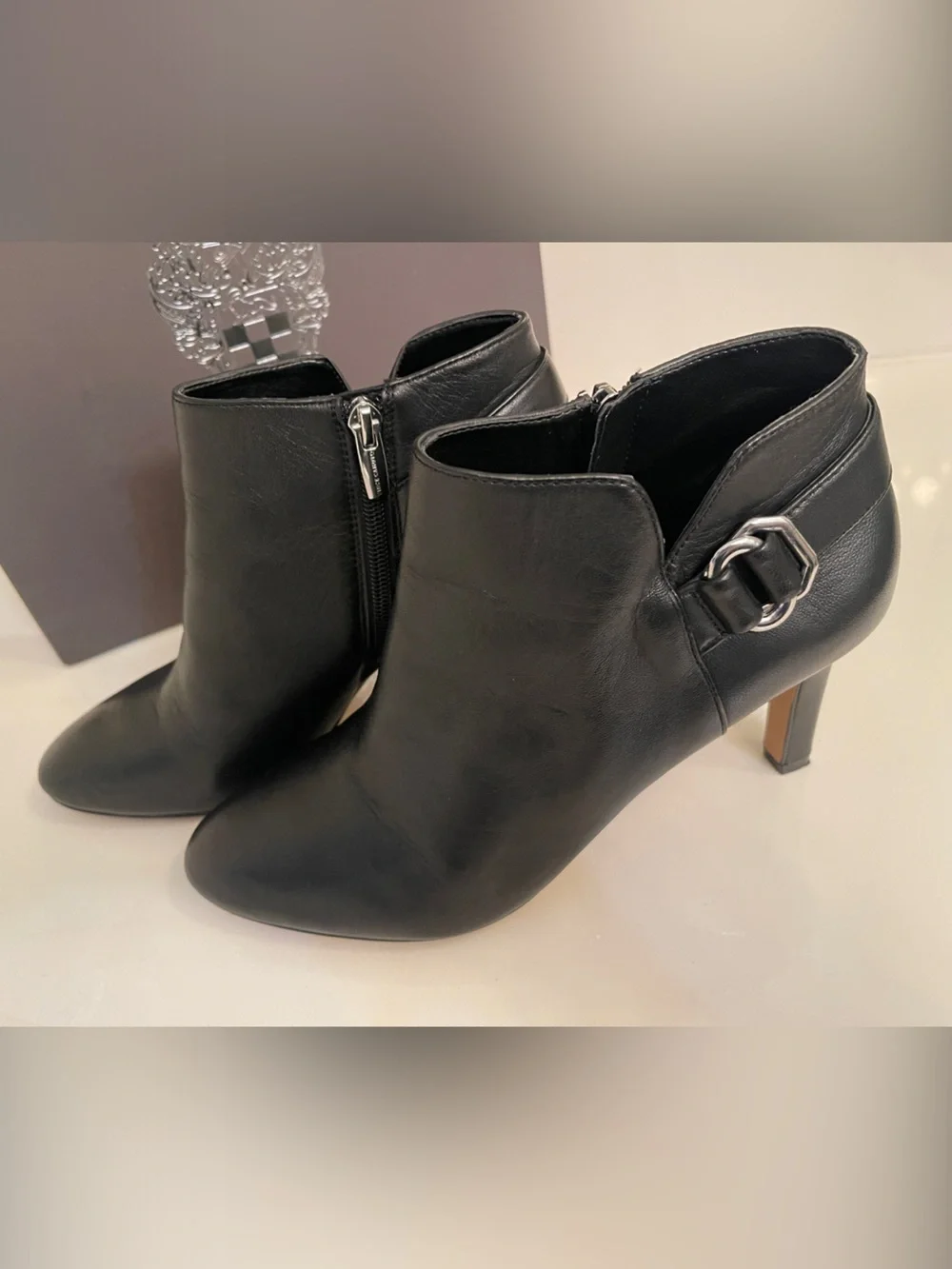 Vince Camuto Black Leather  Booties